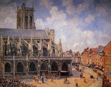 Camille Pissarro Painting - the church of st jacques in dieppe morning sun 1901 Camille Pissarro